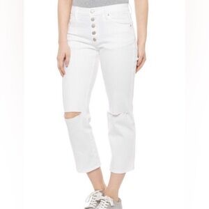 Lucky Brand White Distressed Mid Rise Authentic Straight Jeans Size 8/29